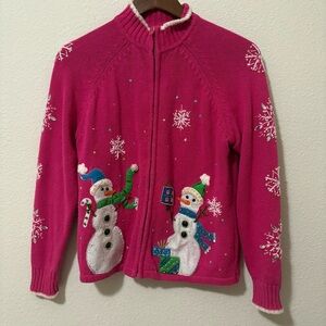 Vintage Pink Snowman Sweater